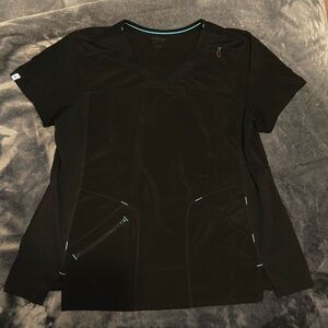 Short sleeved xl black scrub top